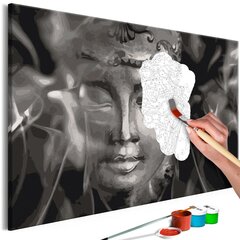 Maalimine numbrite järgi Must-valge Buddha 60x40 cm hind ja info | Maalimiskomplektid numbrite järgi | hansapost.ee
