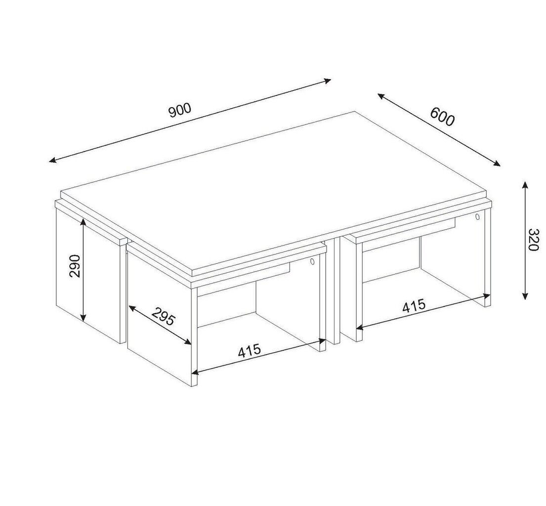 Transformeeritav kohvilaud Chest, valge/pruun цена и информация | Diivanilauad | hansapost.ee