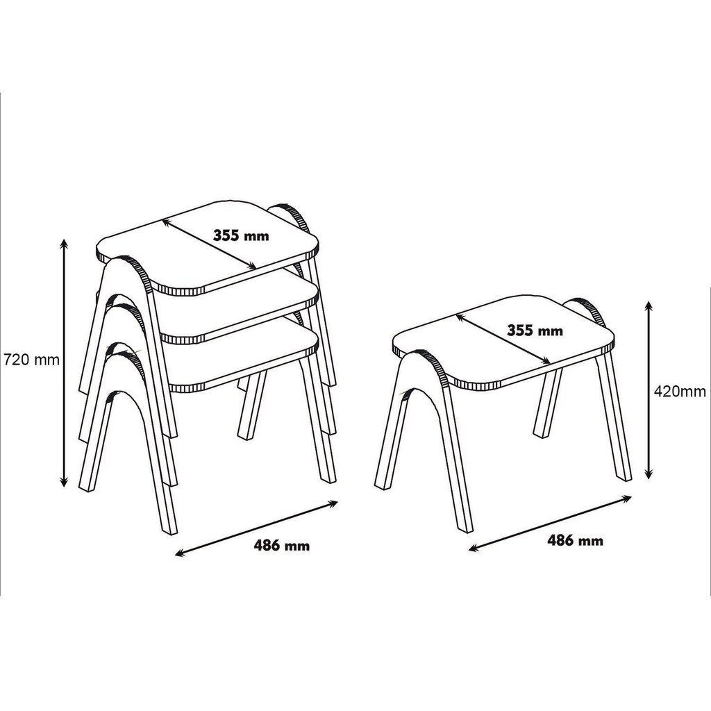 3-osaline kohvilaua komplekt Kalune Design 845, beež/pruun hind ja info | Diivanilauad | hansapost.ee