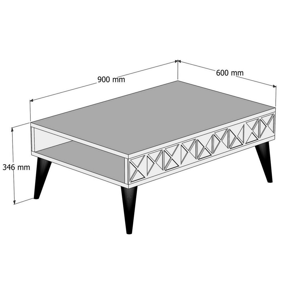 Diivanilaud Kalune Design 845, valge/tumepruun цена и информация | Diivanilauad | hansapost.ee