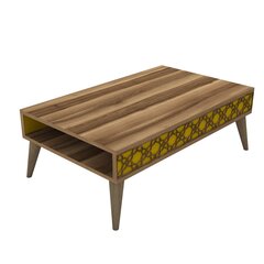 Кофейный столик Kalune Design 845(III), коричневый/желтый цена и информация | Журнальные столики | hansapost.ee