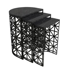 Комплект из 3-х журнальных столиков Kalune Design 845(I), черный цена и информация | Журнальные столики | hansapost.ee