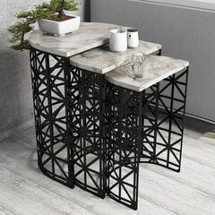 Комплект из 3-х журнальных столиков Kalune Design 845, черный/коричневый цена и информация | Kalune Design Мебель и домашний интерьер | hansapost.ee