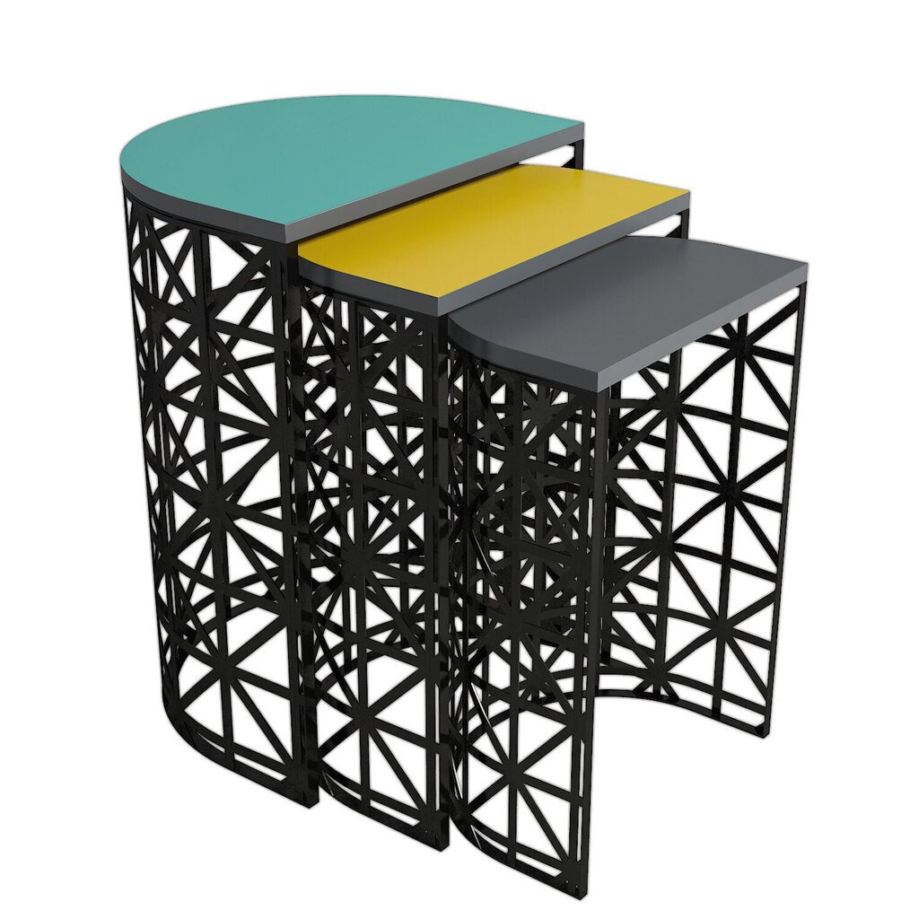 3-osaline kohvilaua komplekt Kalune Design 845(IV), mitmevärviline hind ja info | Diivanilauad | hansapost.ee