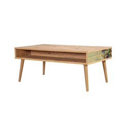 Кофейный столик Kalune Design 869, светло-коричневый/зеленый цена и информация | Журнальные столики | hansapost.ee