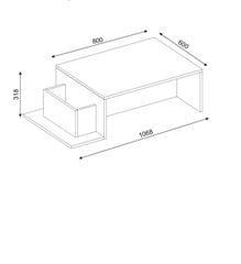 Кофейный столик Kalune Design 731, белый/бежевый цена и информация | Журнальные столики | hansapost.ee
