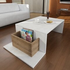 Кофейный столик Kalune Design 731, белый/коричневый цена и информация | Журнальные столики | hansapost.ee