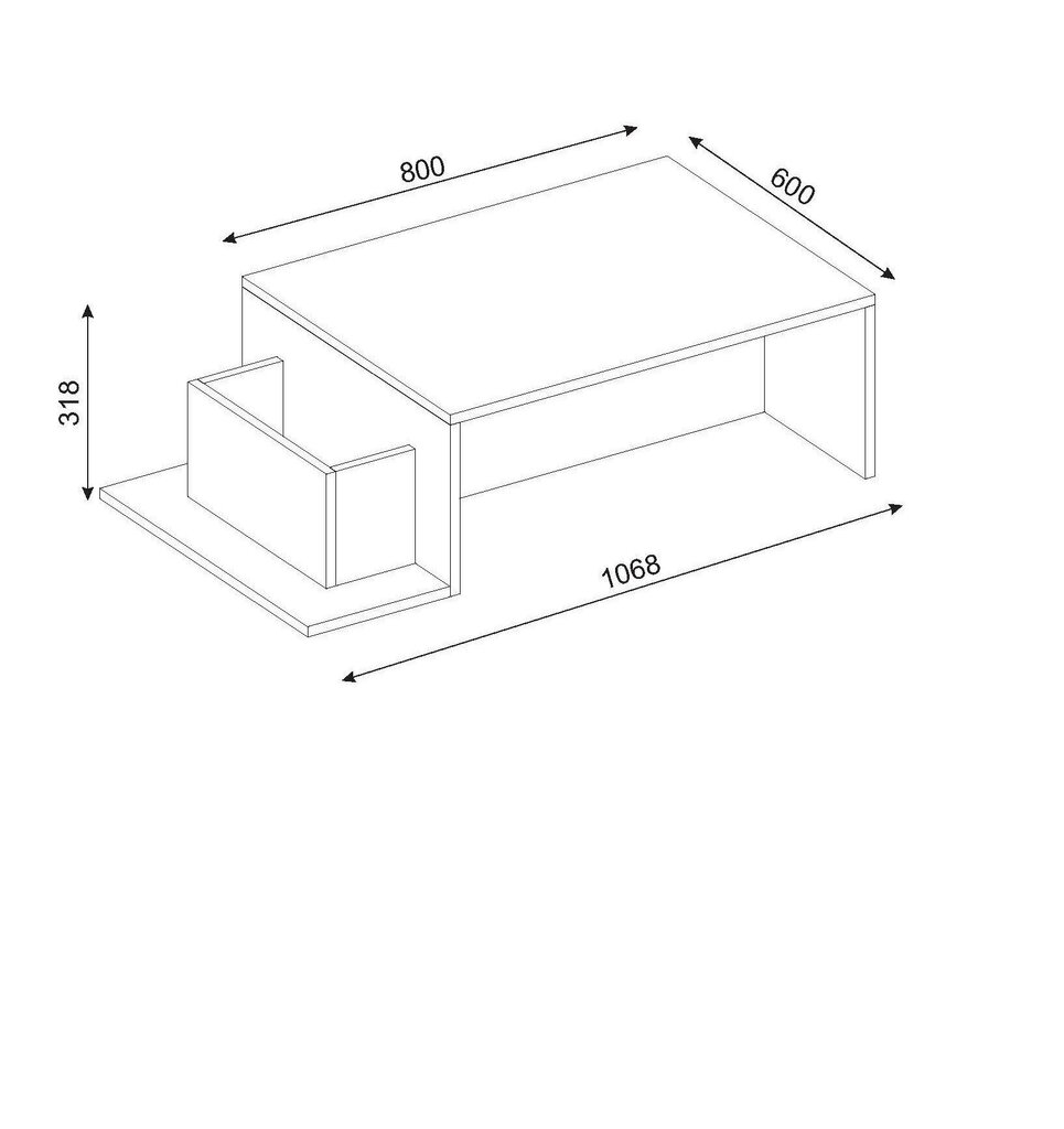 Diivanilaud Kalune Design, 731, valge/pruun цена и информация | Diivanilauad | hansapost.ee