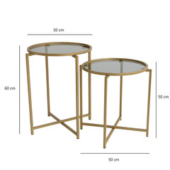 Комплект из 2-х столов Kalune Design S406, золотистый цвет цена и информация | Журнальные столики | hansapost.ee