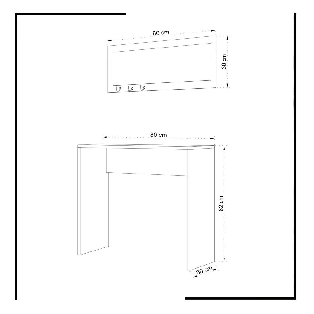 Abilaua ja peeglikomplekt Kalune Design Salerno, valge hind ja info | Diivanilauad | hansapost.ee