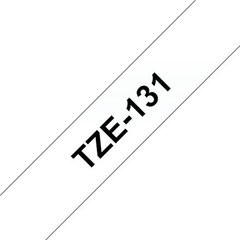 Lint Brother TZE-131 12mm must tekst läbipaistev põhi hind ja info | Printeritarvikud | hansapost.ee