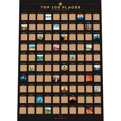 Kraabitav plakat EnnoVatti "TOP 100 PLACES" hind ja info | Maakaardid | hansapost.ee