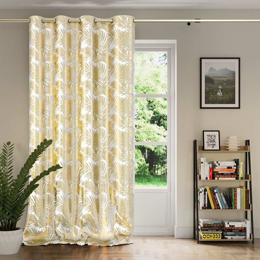 AmeliaHome kardin Velvet Golden Leaves цена и информация | Kardinad | hansapost.ee