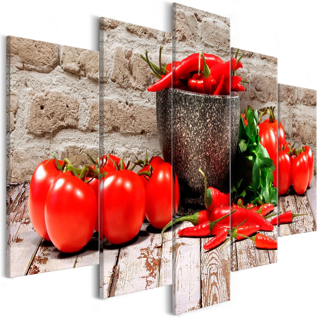 Maal - Red Vegetables (5 Parts) Brick Wide цена и информация | Seinapildid | hansapost.ee