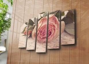 Репродукция из пяти частей Роза цена и информация | Настенные деревянные декорации | hansapost.ee