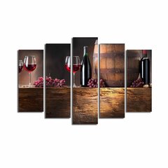 Репродукция из пяти частей Вино цена и информация | Настенные деревянные декорации | hansapost.ee