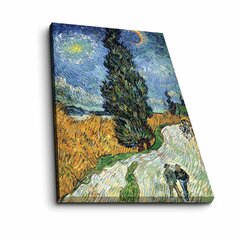 Репродукция Estrada com cipreste e estrela (Vincent Van Gogh) цена и информация | Настенные деревянные декорации | hansapost.ee
