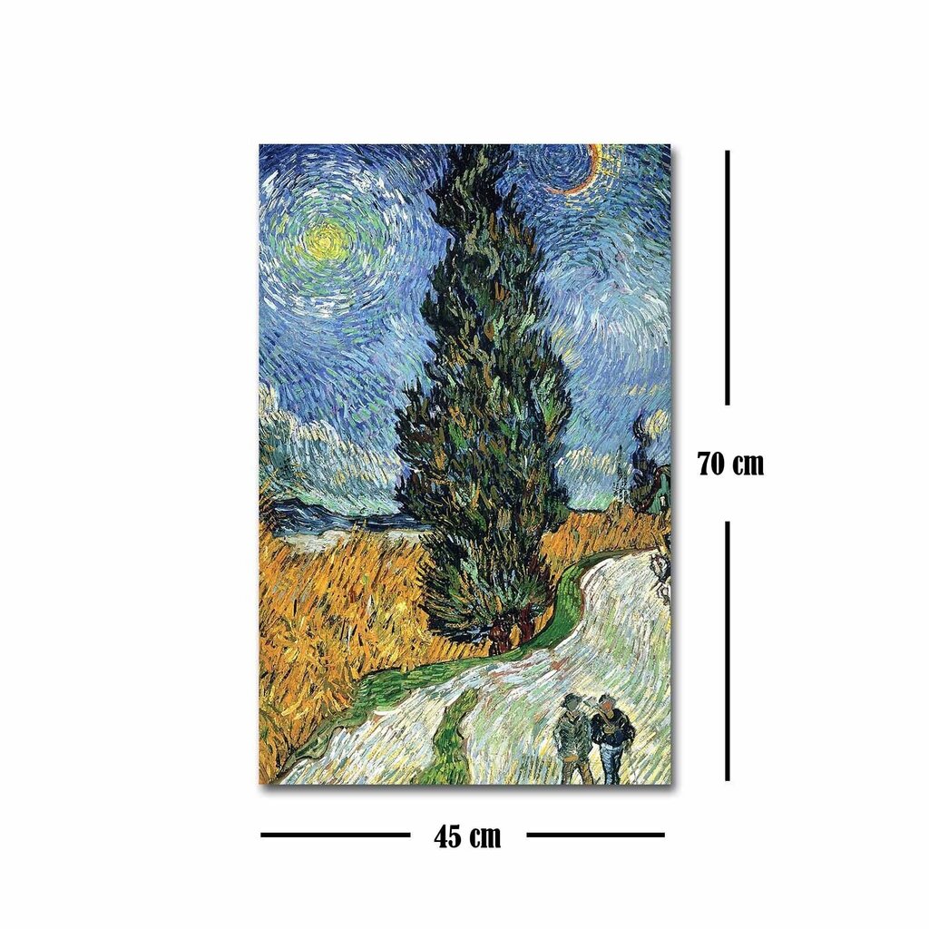 Reproduktsioon Estrada com cipreste e estrela (Vincent Van Gogh) цена и информация | Seinapildid | hansapost.ee