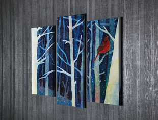 Репродукция из трех частей Птица и деревья зимой цена и информация | Репродукции, картины | hansapost.ee