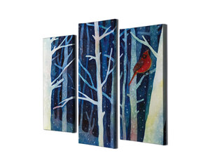 Репродукция из трех частей Птица и деревья зимой цена и информация | Репродукции, картины | hansapost.ee
