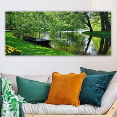 Репродукция Лодка на реке цена и информация | Настенные деревянные декорации | hansapost.ee