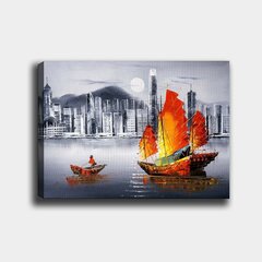 Репродукция Парусник и лодка цена и информация | Настенные деревянные декорации | hansapost.ee