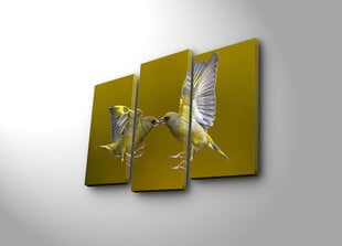 Репродукция из трех частей Желтые птицы цена и информация | Репродукции, картины | hansapost.ee