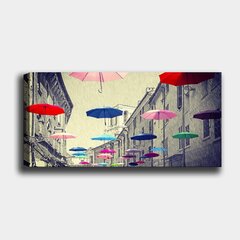 Репродукция Улица цветных зонтиков цена и информация | Настенные деревянные декорации | hansapost.ee