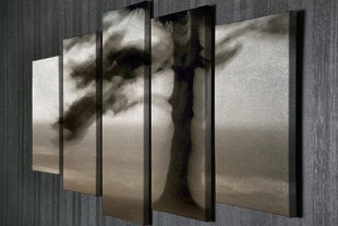 Репродукция из пяти частей Силуэт дерева в тумане цена и информация | Настенные деревянные декорации | hansapost.ee