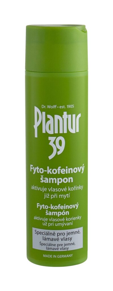 Plantur 39 Phyto-Coffein Fine Hair šampoon 250 ml цена и информация | Šampoonid | hansapost.ee