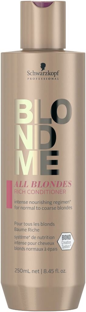 Palsam õhukestele ja normaalsetele heledatele juustele Schwarzkopf BlondMe All Blondes Rich Conditioner 250ml hind ja info | Palsamid | hansapost.ee