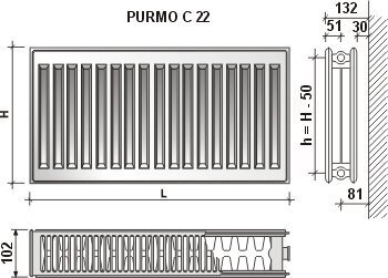 Keskkütteradiaator PURMO C 22 600-1000 hind ja info | Radiaatorid ja konvektorid | hansapost.ee