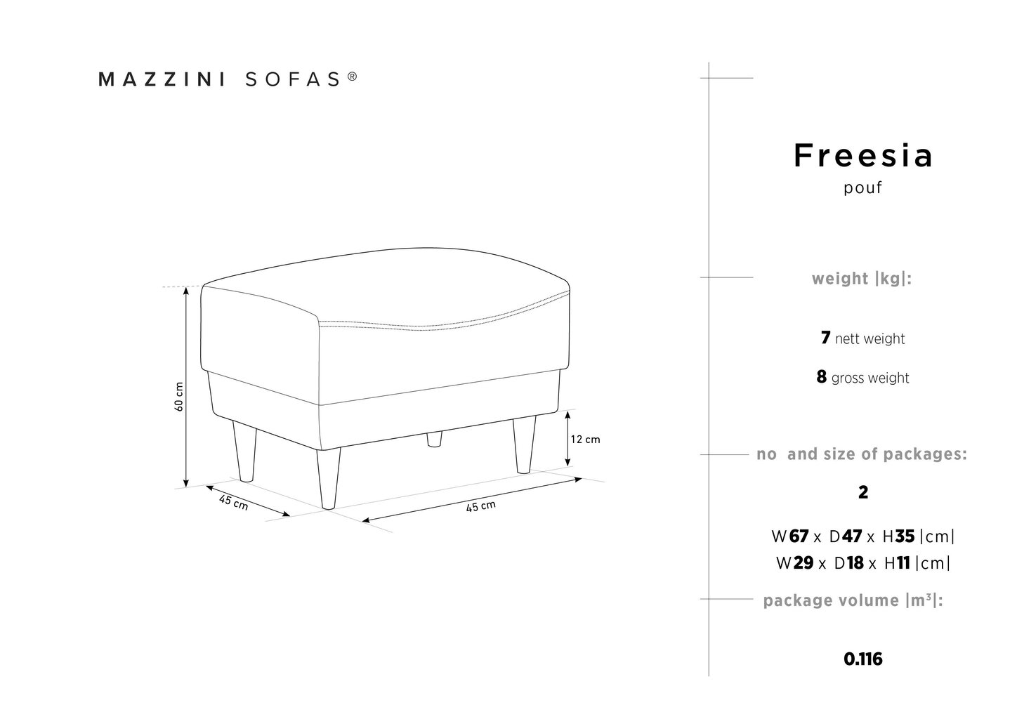 Tumba Mazzini Sofas Freesia, sinine hind ja info | Kott-toolid, tumbad, järid | hansapost.ee