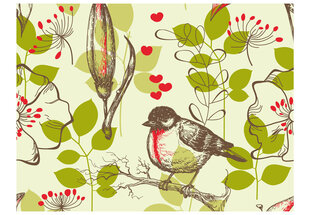 Fototapeet - Bird and lilies vintage pattern hind ja info | Fototapeedid | hansapost.ee