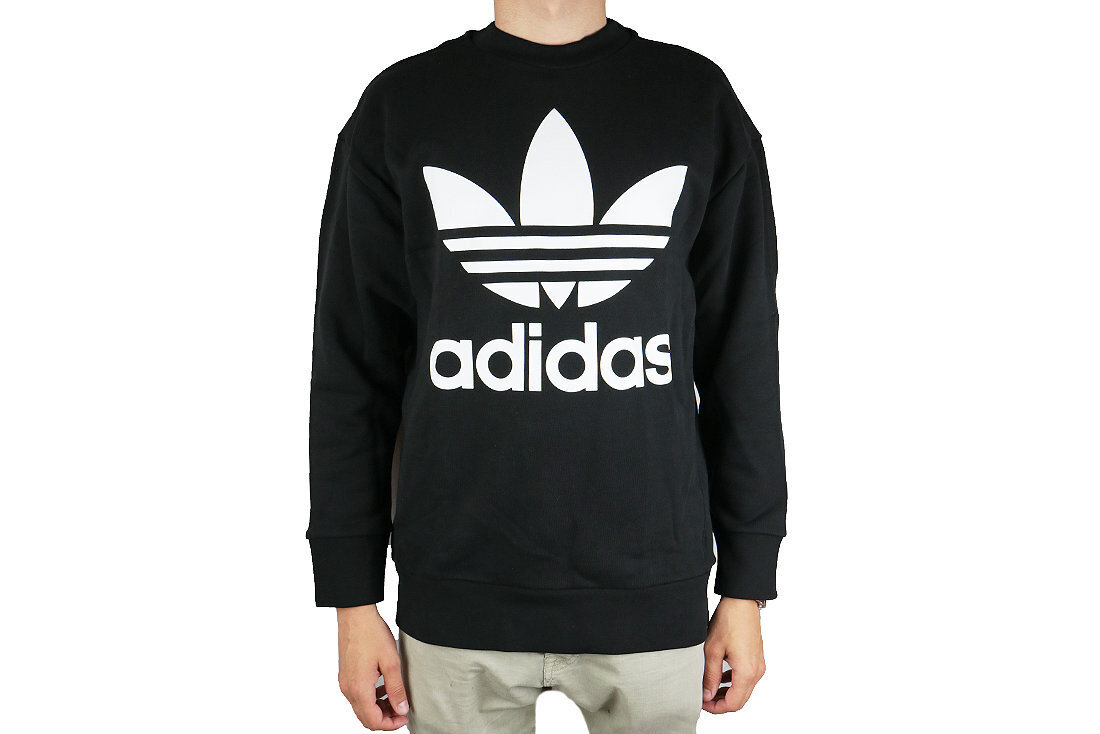 Meeste dressipluus Adidas Trefoil Over Crew CW1236, must цена и информация | Pusad meestele | hansapost.ee