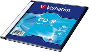 Verbatim CD-R 80min 700MB52x Slim üksik hind ja info | Vinüülplaadid, CD, DVD | hansapost.ee