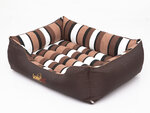 Hobbydog лежак Comfort L, коричневый полосатый