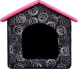 Лежак-конура Hobbydog R3, 52x46x53 см, черный/розовый цена и информация | Лежаки, домики | hansapost.ee