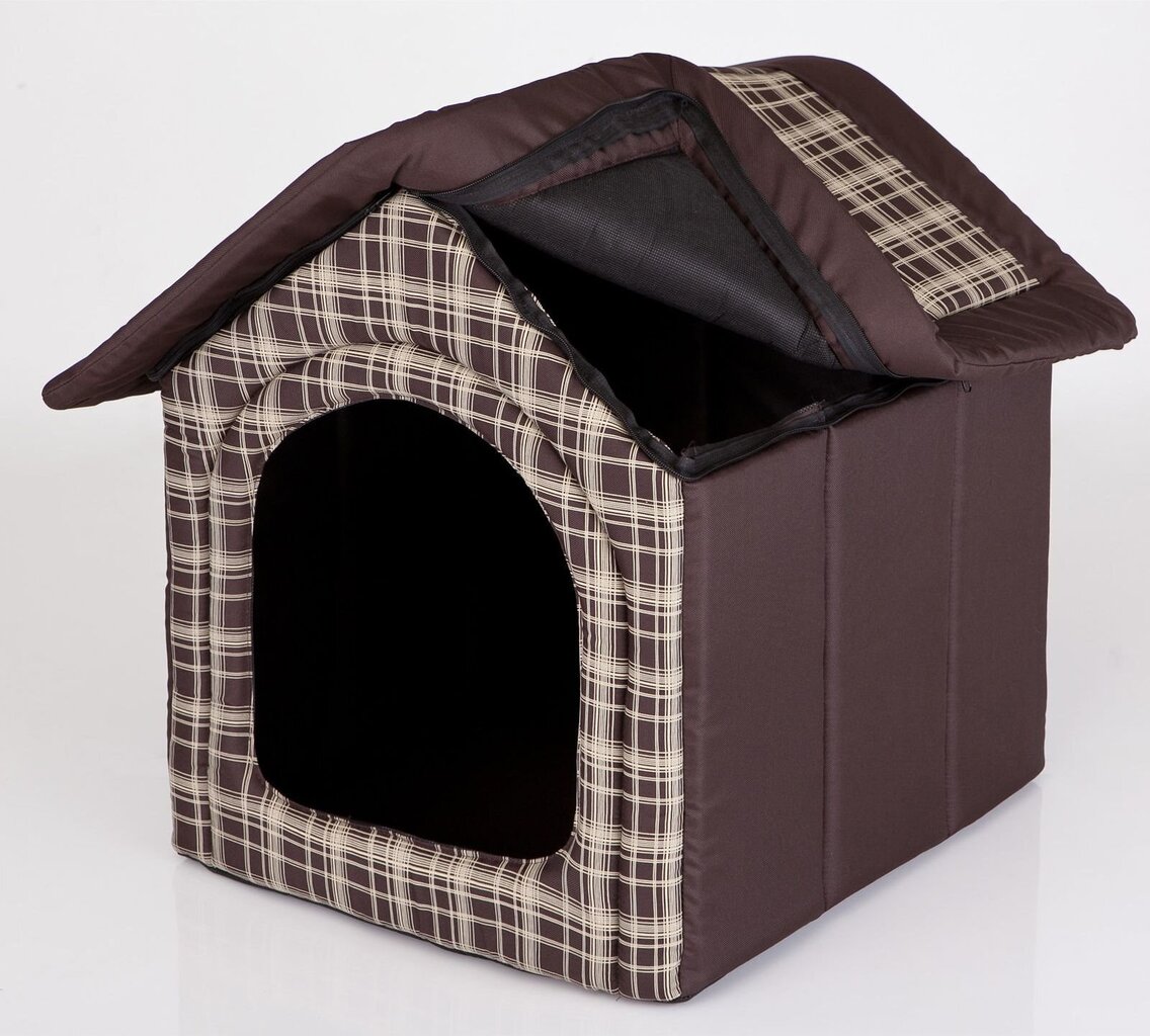 Maja-pesa Hobbydog R3 ruuduline, 52x46x53 cm, pruun hind ja info | Pesad, asemed | hansapost.ee