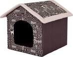 Лежак-будка Hobbydog R4 надписи, 60x55x60 см, коричневый