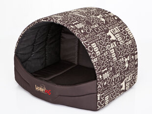 Конура Hobbydog R3, 55x43x38см, коричневая с надписями цена и информация | Лежаки, домики | hansapost.ee