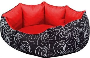 Hobbydog лежак New York, L, Red/Black Circles, 65x55 см цена и информация | Лежаки, домики | hansapost.ee