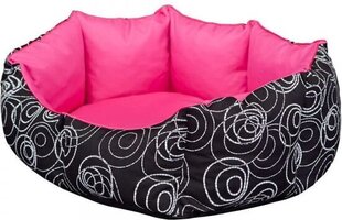 Hobbydog лежак New York, L, Pink/Black Circles, 65x55 см цена и информация | Лежаки, домики | hansapost.ee