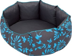 Hobbydog лежак New York, L, Grey/Blue Flowers, 65x55 см цена и информация | Лежаки, домики | hansapost.ee