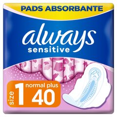 Hügieenisidemed, Always Sensitive Ultra Normal Plus 40 tk hind ja info | Tampoonid, hügieenisidemed ja menstruaalanumad | hansapost.ee