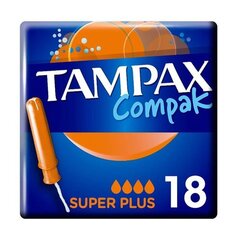 Tampoonid Tampax Compak Super Plus, 18 tk hind ja info | Tampoonid, hügieenisidemed ja menstruaalanumad | hansapost.ee