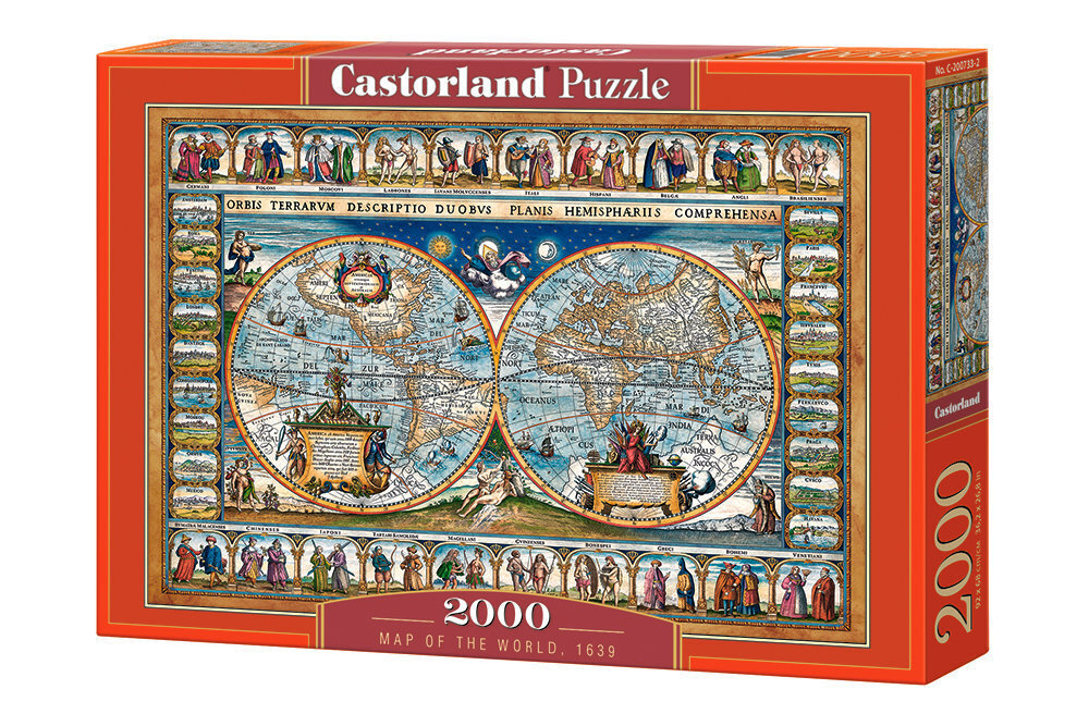 Pusle Castorland Map of the world, 1639, 2000 tk hind ja info | Pusled lastele ja täiskasvanutele | hansapost.ee