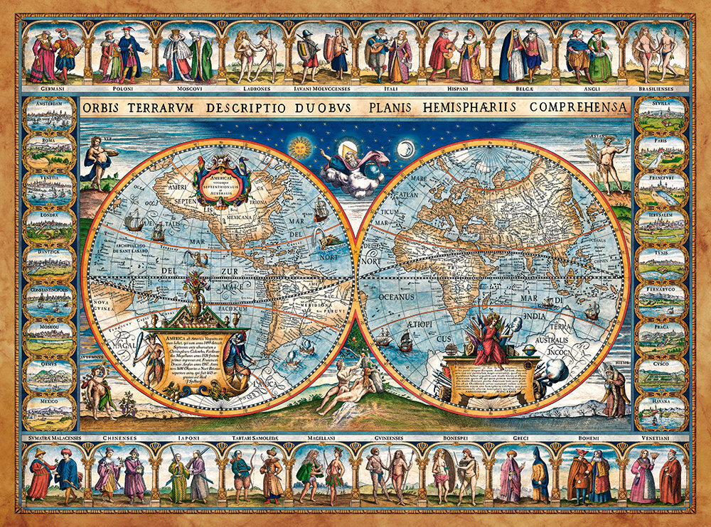 Pusle Castorland Map of the world, 1639, 2000 tk hind ja info | Pusled lastele ja täiskasvanutele | hansapost.ee