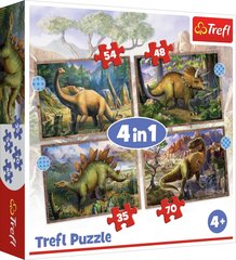 Набор пазлов TREFL 4  „Динозавры“ цена и информация | Trefl Товары для детей и младенцев | hansapost.ee