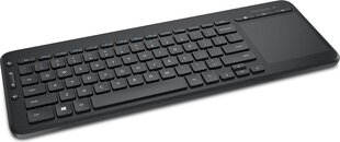 Беспроводная QWERTY клавиатура Microsoft N9Z-00022 All In One, черная цена и информация | Клавиатура с игровой мышью 3GO COMBODRILEW2 USB ES | hansapost.ee